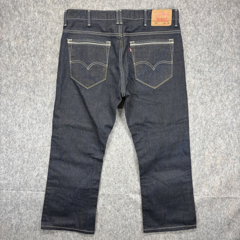 Levi's 527 Boot Cut Indigo Dark Wash Men's 38x26 Vintage Y2K Contrast Stitch